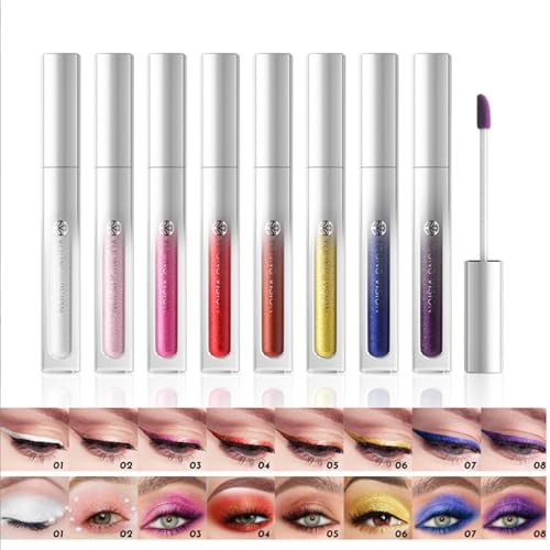 Sparkling Lip Gloss,4 Colors Lips Plumping,Super Lustrous Glimmer Gloss,Non-Sticky High-Shine Finish,Long Lasting & Waterproof Lipstick Makeup for Lip,Eyeliner& Eyeshadow (05060708, 4PCS)