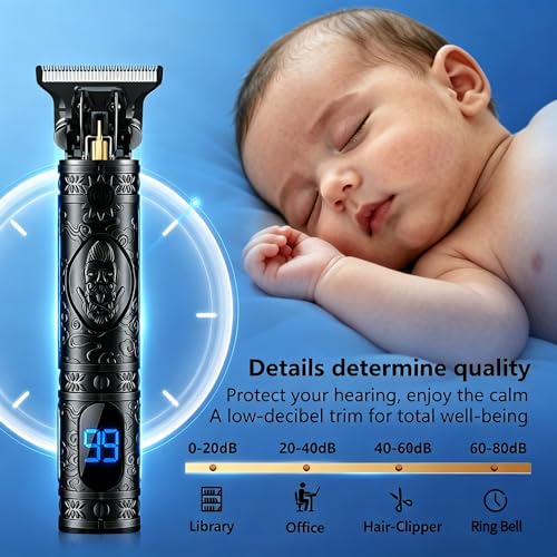 Saoilli 2 Pack Men's Beard Trimmers with Zero Gapped T-Blade, Quiet 8500 RPM, USB Charging