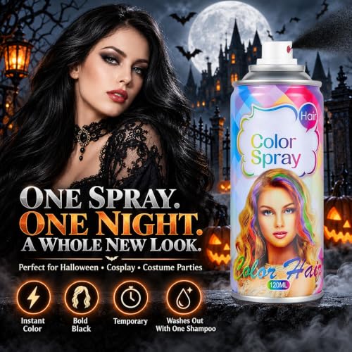 Yishifa Temporary Hair Color Spray for Kids & Adults - Vibrant Washable Hair Dye for Halloween & Cosplay