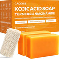 Kojic Acid Turmeric Soap Bars ? Dark Spot Remover & Skin Care, Handmade Face & Body Wash Bars with Niacinamide, Shea Butter, Tea Oil, Vitamin C (2 Pack, 8.5 Oz)