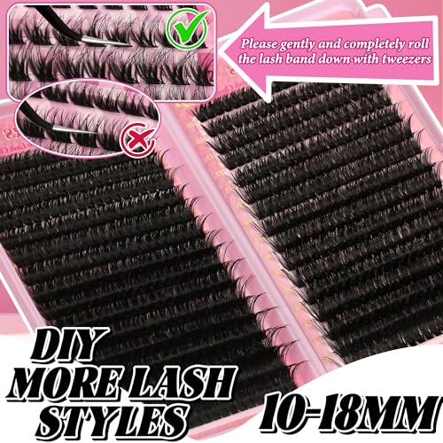 Lash Clusters Kit 640Pcs DIY Eyelash Extensions with Bond & Seal