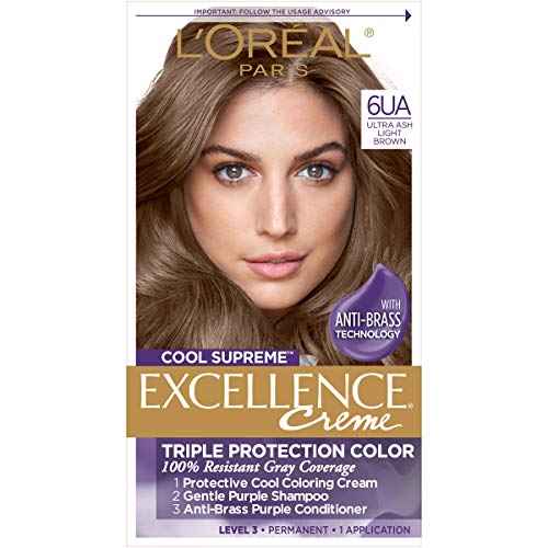 L'Oreal Paris Cool Supreme Permanent Hair Color, Ash, Ultra Ash Light Brown 6UA