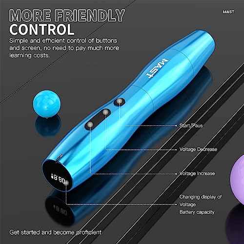 Mast Tattoo Kit, P20 Wireless Tattoo Pen Machine Gun Kit, The Slim Tattoo Pen with Digital Display Chargeble Battery, Pro Tattoo Needles Cartridges Black Ink for Women