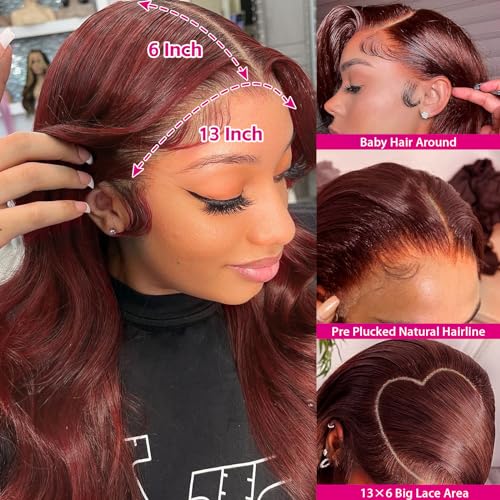 Reddish Brown 13x6 HD Lace Front Wig Human Hair 22in