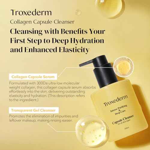 Collagen Capsule Cleanser ? Korean Gel Face Wash with Peptides, Niacinamide & Troxerutin, Hydrating Daily Facial Cleanser & Makeup Remover, Gentle K-Beauty Skincare, 6.76 fl oz