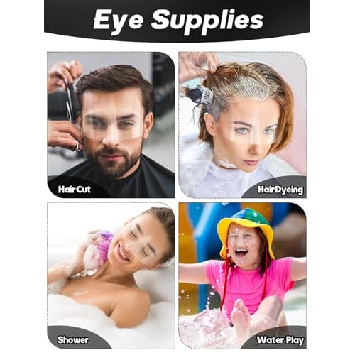 EBANKU 300 Pcs Shower Face Eye Shield Visor, Plastic Shower Shield Visor Eye Protector Makeup Protective Eyebrow Shower Visors for Adults Showering Haircut Hairspray