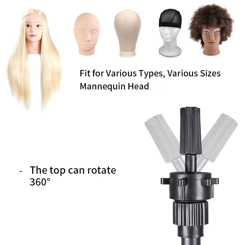 ZQIAN BEAUTY MINI Wig Stand Tripod, 25 Inch Adjustable Mannequin Head Stand, Wig Head Stand for Training Heads And Canvas Block Head (Mannequin Head Not Included)