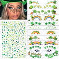 St. Patrick's Day Face Tattoo Stickers with Green Rhinestones