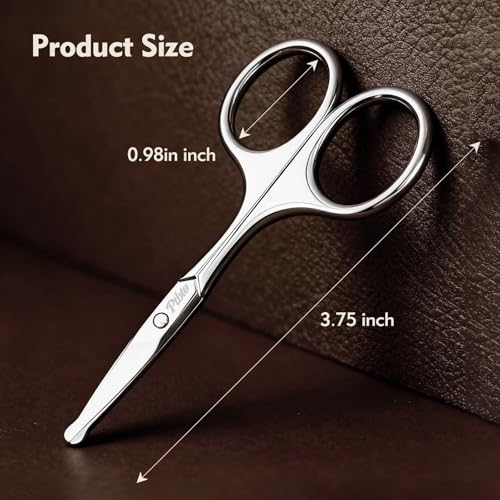 Eyebrow Scissors 3.75" Round Tip Stainless Steel with Case