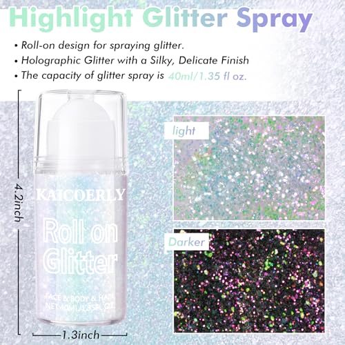 Roll-On Body Glitter Gel - Sparkle Makeup for Face & Body