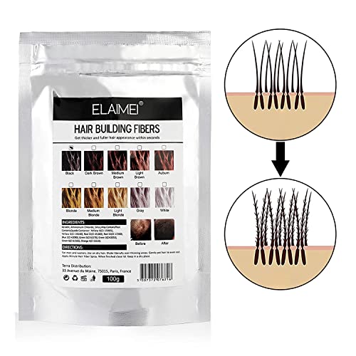 Hair Fibers Spray Refill Powder 100 Grams,Dark Brown,Thinning Fine Hair Loss Concealer,Undetected & Unscented,Refill Exsiting Shaker Bottle