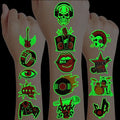 96 PCS Born to Rock and Roll Pre-Cut Luminous Glow in The Dark Temporary Tattoos for Kids | Super Cute Themed Birthday Party Favors Supplies Decorations, Music Fake Tattoos Gifts for Boys Girls
