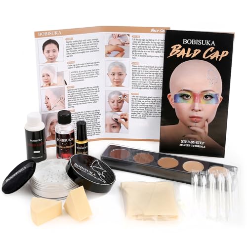 Bald Cap Makeup Kit with Greasepaint & Latex