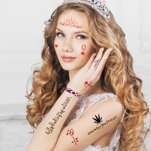 20 Sheet Glitter Tattoo Stencil Kit - Temporary Tattoo Templates