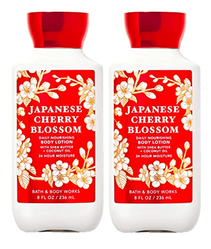 Bath & Body Works Japanese Cherry Blossom Signature Collection Body Lotion 8 fl oz (236 ml) - New Formula (2 Pack)