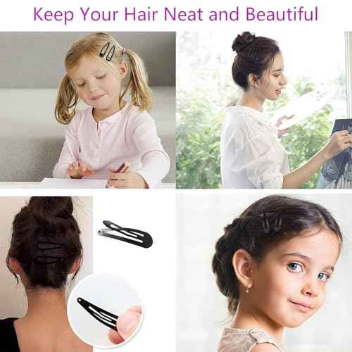 70 Pack Barrettes Women Metal 2 Inch Snap Hair Clips Accessories, Tuefuzy Brown Hair Barrettes, Non Slip Hair Clips for Girls, Kids, Teens, Women