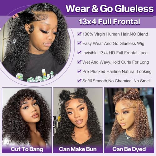 Deep Wave BOB Wig Human Hair 13x4 HD Lace Front Glueless
