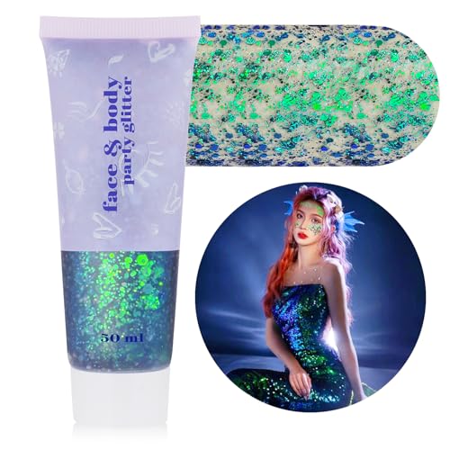 Chameleon Green Body Glitter - Self-Adhesive Face Paint