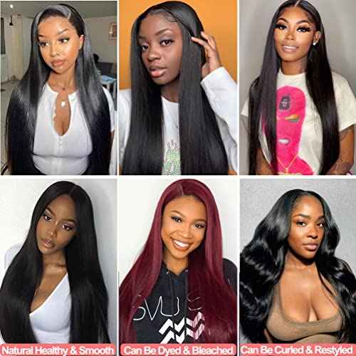 Straight Bundles Human Hair 18 20 22 Inch 3 Bundles 100% Unprocessed Brazilian Virgin Human Hair Straight Weave Bundles Natural Color