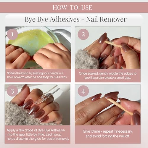 Celebritips Press-On Nail Glue Remover - Gentle & Acetone-Free Liquid, 30ml