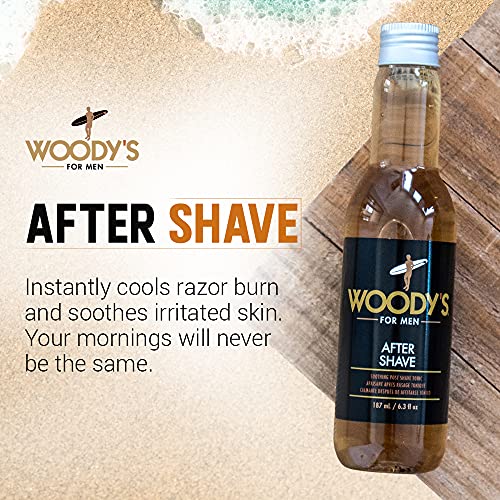 Woody's Aftershave for Men Tonic ? Soothing After Shave with Aloe Vera, Calendula & Chamomile to Reduce Irritation, Post Shave, 6.3 fl oz