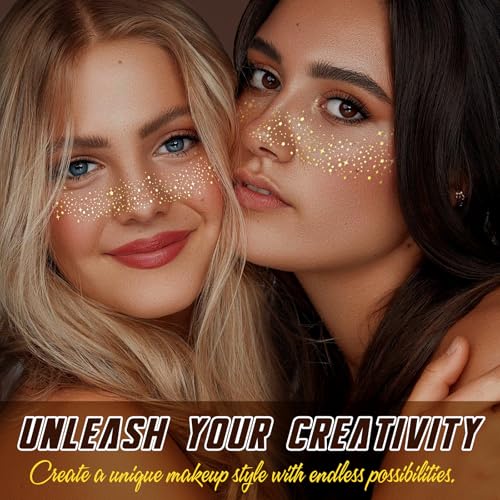 Gold Glitter Freckles Temporary Face Tattoos - 10 Count
