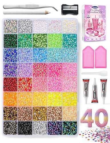 40 Color Rhinestone Bedazzling Kit with B7000 Glue & Tools