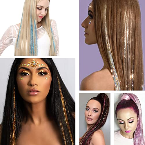 Hair Tinsel Kit 48 Inch, 24 Colors, 6000 Strands with Tools