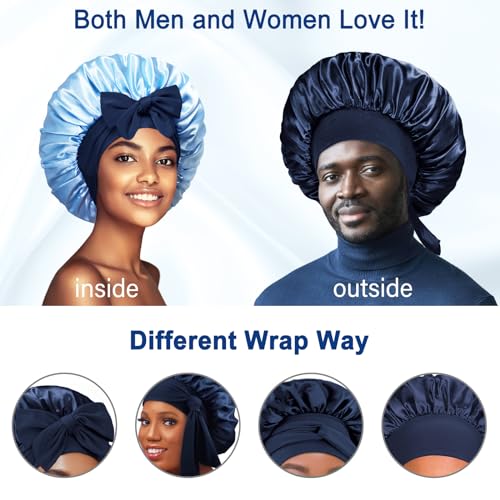 Double Layered Silk Satin Bonnet for Curly Hair