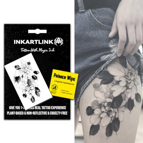 INKARTLINK Waterproof Temporary Tattoos - Floral Women's Art Designs