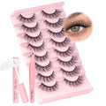 Ahrikiss Cat Eye False Eyelashes - 8 Pairs Wispy Faux Mink Lashes