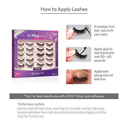 i•ENVY 10 Pairs Wispy Human Hair Eyelashes Multipack