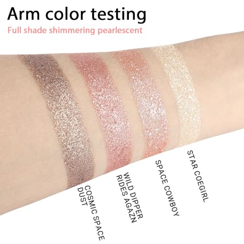 4-Color Pink Purple Eyeshadow Palette, Blendable Shimmer