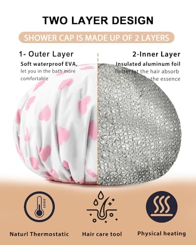 YIZIJIZI Reusable Heat Cap for Deep Conditioning & Hair Dyeing - White Pink