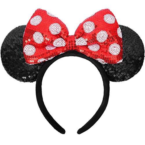 Handmade Sequin Mouse Ears Headband for Women & Kids