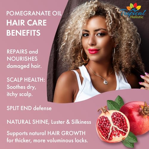 Tropical Holistic Pomegranate Seed Oil, 4oz - 100% Pure Natural Cold-Pressed Unrefined Pomegranate Oil:Skin Moisturizer for Face, Hair, DIY, Men's Beard & Women's Skin Care