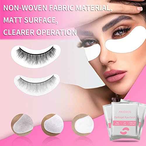 Eye Pads Eyelash Extension Supplies - Akissos 100 Pcs Under Eye Patches Undereye Gel Lash Extension Supplies Lift Tint Lash Guard Professional Individual DIY Beauty Tool - Hypoallergenic Lint Free