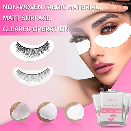 Eye Pads Eyelash Extension Supplies - Akissos 100 Pcs Under Eye Patches Undereye Gel Lash Extension Supplies Lift Tint Lash Guard Professional Individual DIY Beauty Tool - Hypoallergenic Lint Free