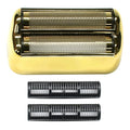 Replacement Foil and Cutters for BaBylissPRO Barberology Electric Shaver, Double Foil Shaver Replacement Head Compatible with BaBylissPRO FXFS2 Shaver (Gold)
