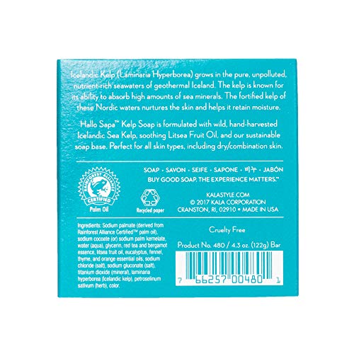 Hallo Sapa Icelandic Kelp Bath/Shower Soap, Kalastyle, 1- bar, 4.3 oz