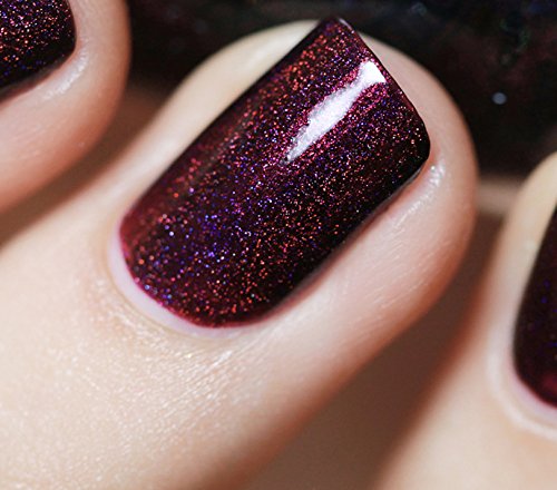 ILNP Black Orchid Holographic Burgundy Nail Polish