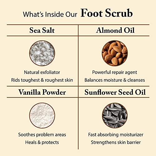 FootFitter Sea Salt Foot Scrub Exfoliant for Cracked Heels & Calluses (11.2 oz)
