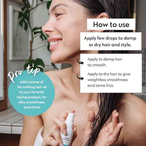 No nothing Hair Oil, Unscented Lightweight Serum for Curly, Frizzy, Dry & Damaged Hair, Frizz Control, Smoothing & Moisturizing Serum for Women, Fragrance Free, Vegan & Cruelty-Free, 1.7 fl oz