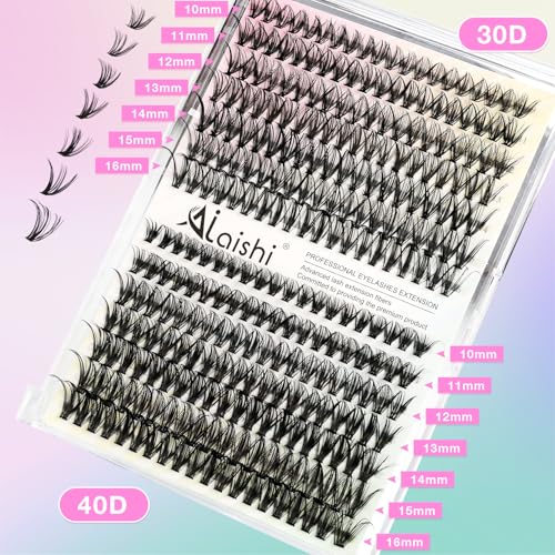 DIY Cluster Lash Extensions Kit - 280pcs 9-16mm D Curl with Bond & Seal