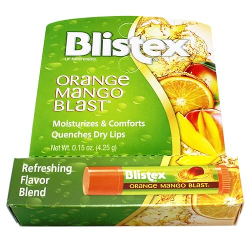 Blistex Orange Mango Blast Lip Balm with Vitamins C & E, Moisturizes & Comforts, 0.15 OZ - 2 Pack