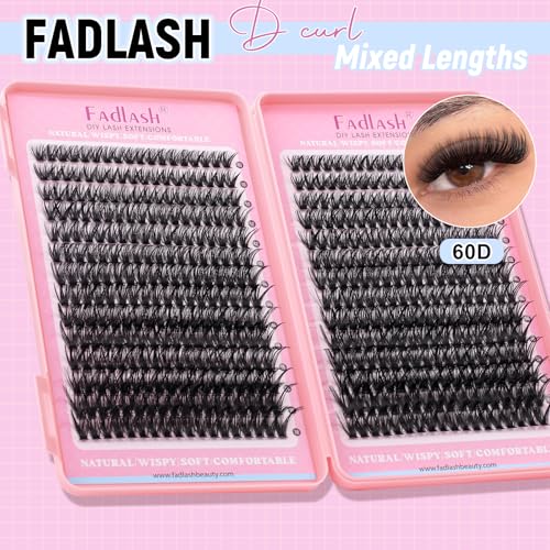 60D Lash Clusters 10-18mm Mixed Length D Curl Eyelash Extensions