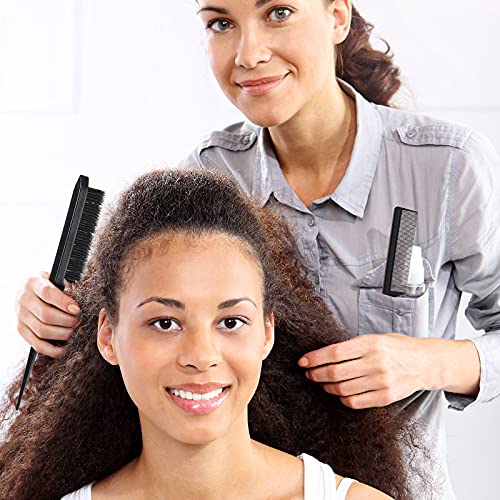 Black 3-Piece Hair Edge Brush and Comb Set - Detangling & Styling Tools