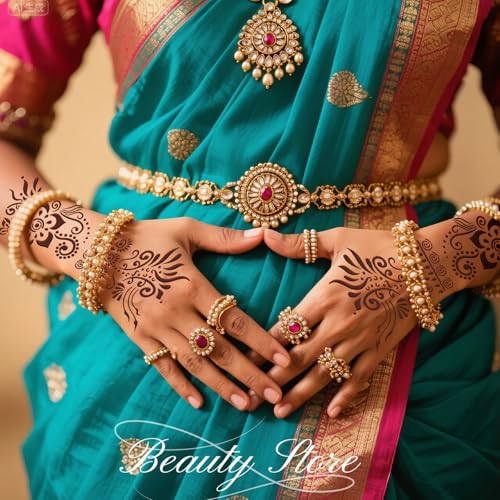 Henna Tattoo Stencil Kit - 10 Sheets Self-Adhesive Templates