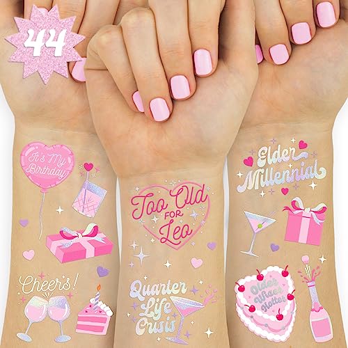 xo, Fetti Elder Millennial Temporary Tattoos - 44 Iridescent Designs