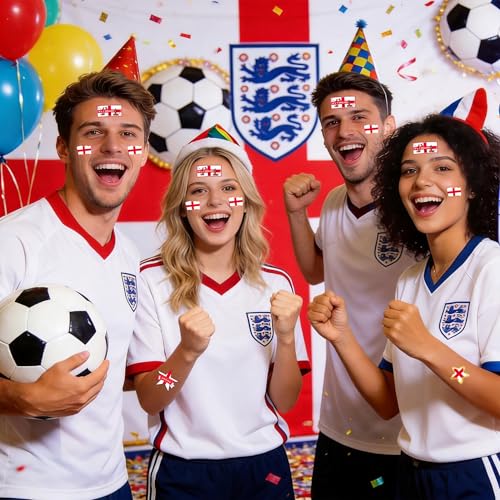 56Pc England Flag Temporary Tattoos Waterproof